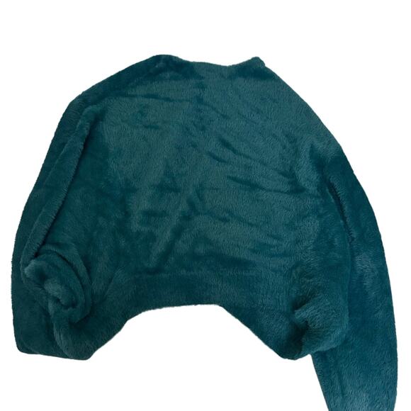 FREE PEOPLE FP ONE WYATT CARDI SOFT FUZZY BUTTON FRONT CARDIGAN TEAL Size XS - Picture 5 of 9